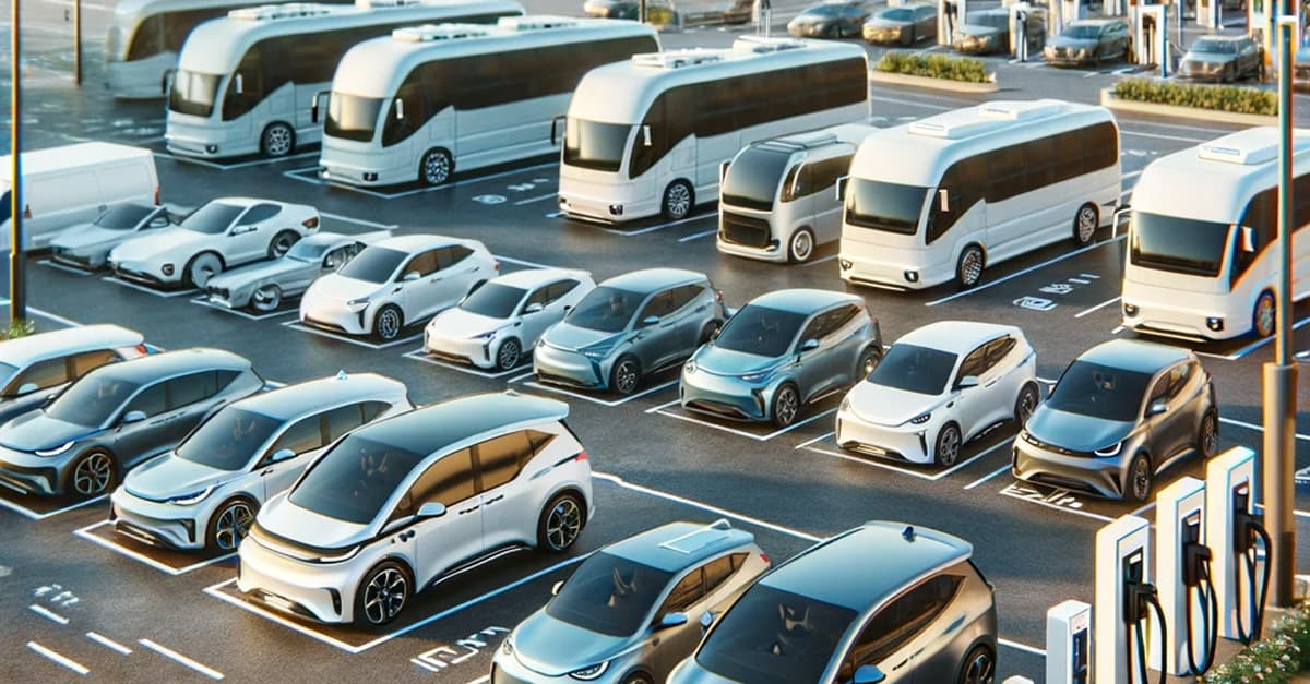 EV fleet lined up